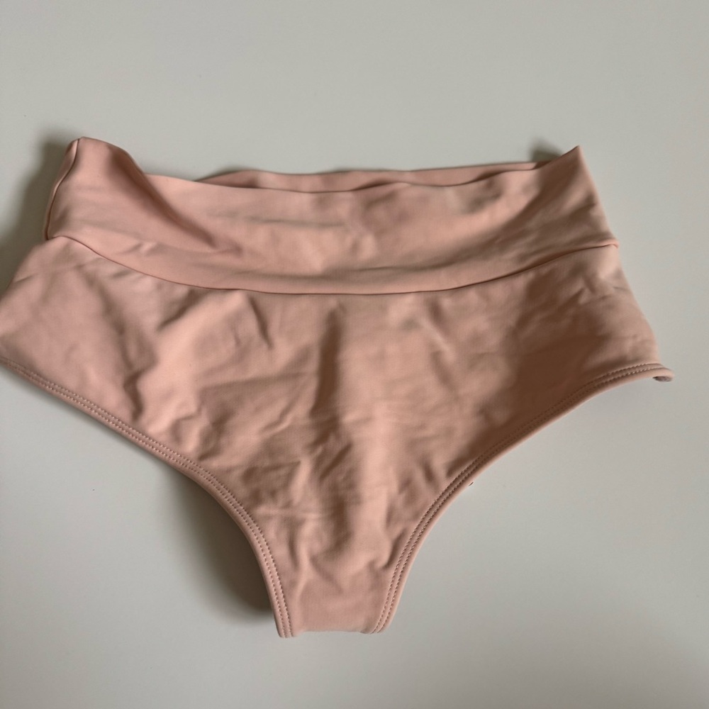 Montce Pastel Pink High-Waisted Cheeky Bikini Bottom